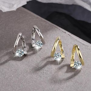 Brincos de argola reais 1 quilate redondo moissanita diamante feminino prata esterlina 925 joias finas para festa de casamento