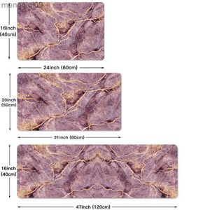 Mattor marmorering av tryckt köksmatta mattor golvmatta lila hem entré dörrormat badrum matta vardagsrum dekorativa mattor R230731