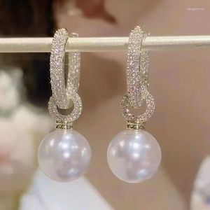 Orecchini a bottone Elegante ciondolo di perle per le donne Color oro Eardrop Minimalista Tiny Huggies Hoops Gioielli di moda da sposa