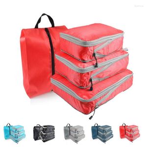 Duffel Bags 4PCS Travel Organizer Bag Сжатие упаковочных кубиков нейлона портативная сумочка