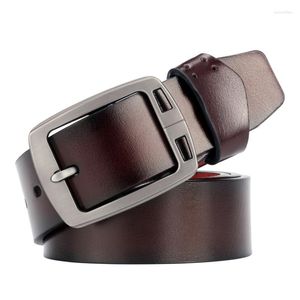 Cinture Fashion Vintage British Style Pin Buckle Cintura in pelle di alta qualità per uomo Jeans casual Cinturini Cinturino Ceinture Homme