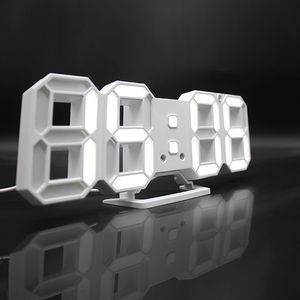 装飾的なオブジェクトの置物3D LED WALL CLOCKモダンデザインデジタルテーブルホームリビングルーム装飾のためのナイトライト230731