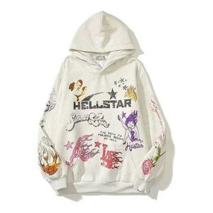 Hellstar Hoodies Men's Sweatshirts High Street Fleece Y2k Hooded Graphic Harajuku Stranger Things Oversize Lose Warm Pullover Loose Hip Hop Hoody Au0z