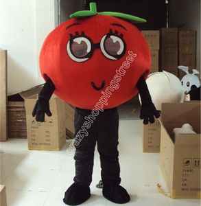 Costume rosso della mascotte del pomodoro delle verdure di prestazione Vestito operato da tema del fumetto Costume dell'abito dell'abito Vestito da gioco