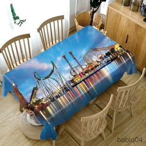 Table Cloth Seascape Pattern Sea Playground Tablecloth Thicken Cotton Rectangular Table Cloth for Wedding Decor Picnic Party R230731