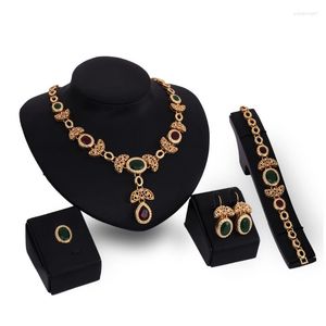 Colar Conjunto de Brincos Joia Joia Brinco Anel Pulseira Quatro Cristais Exagerada Noiva Oriente Médio Arábia Dubai Joias