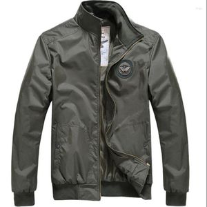 Jaquetas masculinas primavera bombardeiro masculino vintage logotipo do exército dos eua jaqueta militar acolchoada outono roupas casuais 2023 moda coreana