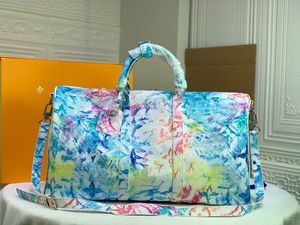 Mulheres de alta qualidade mochilas aquarela branca renderizada flor carta bolsa de luxo casais bolsas de ombro totes keepall 55 bolsa de viagem bolsa de ginástica masculina bolsas de fitness