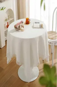 Tischdecke Weiß Esszimmer mit Quaste Hochzeit Geburtstag Party Dekor Nordischer Stil Romantisches rundes Restaurant