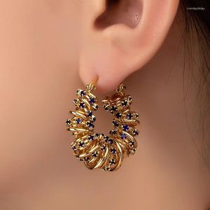 Brincos de argola femininos Ear Cuff Liga de cobre banhado a ouro anel de zircônia para aniversário feminino Clipe em acessórios de joias
