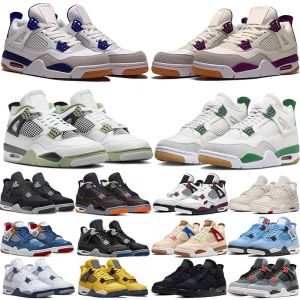 Jumpman 4 남자 농구화 4S 군사 검은 고양이 캔버스 불 레드 썬더 화이트 오레오 J4 다크 모카 하이퍼 왕실 여성 남성 실외 트레이너 스니커 유로 36-47