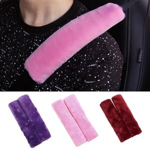 Peices Soft Plush Seat Belt Cover Shoulder Pad Strap Case Comfortable Driving Car Seatbelt Safety Belts & Accessories262F