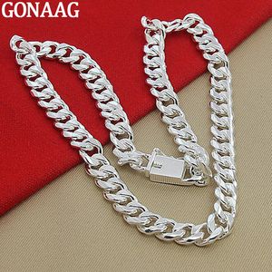 Строки пряди 10 мм мужская ожерелье цепи 925 Серебряные ожерелья модные ювелирные аксессуары 230729
