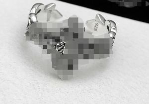 Nuovo anello incrociato per uomo con personalità elegante Anello in argento con apertura semplice fiore croce per donna