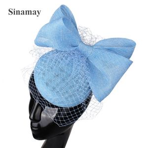 Headwear Hair Accessories Women Chic Bow Fascinator Hat Cocktail Wedding Party Church Mesh Headpiece Fashion Headwear Feather Hair Accessories Bride 230729