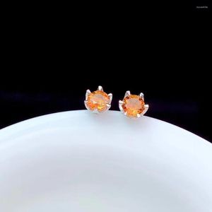 Stud Earrings Super Simple Natural Citrine 925 Pure Silver Price Low Feedback To Old Customers Including Certificate Package