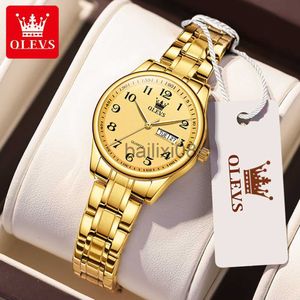 Outros Relógios OLEVS Moda Empresarial Relógio Dourado Feminino de Luxo Aço Inoxidável Feminino Quartzo Relógios de Pulso 5567 Feminino Relógio J230728