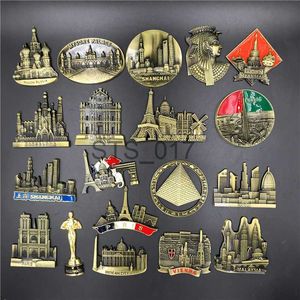 Magneti per frigorifero Adesivo frigorifero stereo 3D premium in metallo souvenir magnete frigorifero Attrazioni souvenir turistici Decorazione cucina domestica x0731