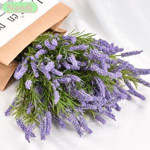 Decorative Flowers Artificial Flower Simulation Plant Lavender Plastic Home Decoration Wedding Bridal Bouquet Wall Fake