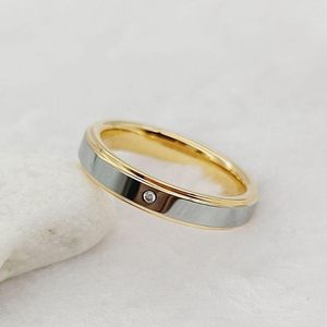 Fedi nuziali 4mm Anello in tungsteno Fatto a mano Alta lucidatura Moda donna Gioielli Cz Pietra Matrimonio Amore Coppie per le donne