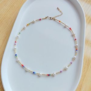 Choker Boho Bohemian Gold Kolor z koralikami szyi