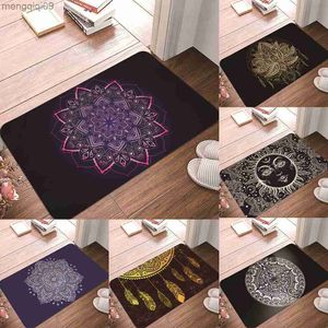 Halılar Mandala Zemin Mat Anti-Slip Oturma Odası Yatak Odası Koridor Giriş Halı Psychedelic bohem mutfak halı kapı mat ev dekor R230731