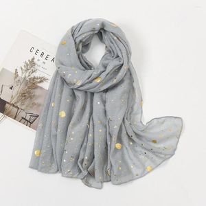 Scarves 10 Colors Fashion Bronzing Gold Moonlight TR Shawl Scarf Lady High Quality Soft Thin Pashmina Stole Bufandas Muslim Hijab Sjaal