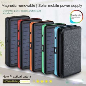 Mobiltelefon Power Banks 20000Mah Solar Power Bank Waterproof Outdoor Camping Portable Folding Solar Panels 5V 2A USB Output Device Sun Power för telefon L230731