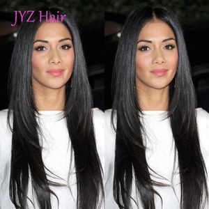 Malaysian Virgin Human Hair Full Lace Wig Brazilian Natural Straight Human Hair Lace Front Wig With Adjustable Strands Glueless La221W