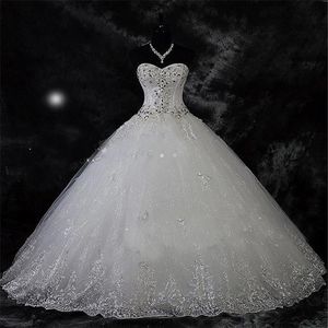 Wed Dress Wed Robe De Mariage Lace Rhinestone Plus Size Ball Gown Wedding Dresses Wedding Bridal Gowns Vestido De Novia2847