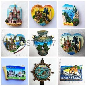 Fridge Magnets Greece Russia Tourism Fridge Magnets Souvenir Lake Baikal St.Petersburg Italy Greece Refrigerator sticker Decor Resin Craft Gift x0731