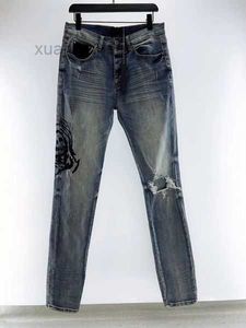 Men's Jeans Jean Men Embroidery Patchwork Ripped Skinny M3G1