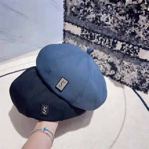 Chapéu de Abóbora Boina de Designer para Homens e Mulheres Outono Inverno Boinas Moda Letra Boné Pontudo Casquette Bucket Hats 57cm