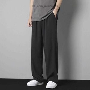 Men's Pants Ice Silk Pants Men's Summer Trousers Men's Trend Loose Straight Thin Casual Pants Sports Jogging Pants Men's Pantalones hombre Z230801