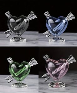 Vintage MINI Heart Glass Hand Pipe Bong Cachimbo de fumo de qualidade Cachimbo de água Original Venda direta da fábrica pode colocar o logotipo do cliente por DHL UPS CNE