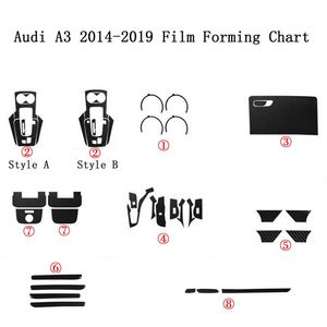 For Audi A3 2014-2019 Self Adhesive Car Stickers 3D 5D Carbon Fiber Vinyl Car stickers and Decals Car Styling Accessories298c