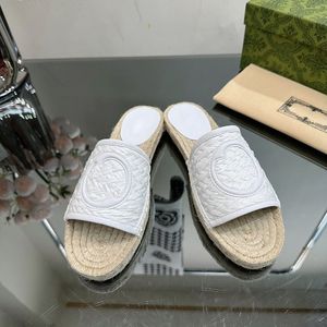 New Top quality Mules Women's interlocking G espadrilles sole Flat Slides Slippers Raffia sandals luxury designer Casual shoes factory footwear Size 35-41 with box