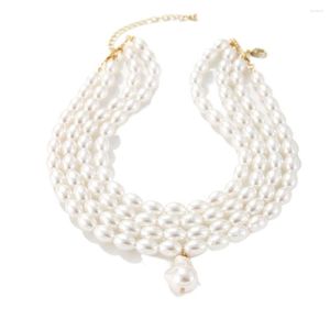Catene Personalità Temperamento Girocollo in stile coreano Collana da donna Forma irregolare Perle Accessori per gioielli con ciondolo