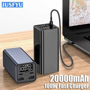 Mobiltelefon Power Banks 20000MAH Power Bank Type C PD 100W Fast Charging PowerBank Extern Batteriladdare för smartphone Laptop Tablet iPhone Xiaomi L230731