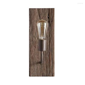 Vägglampor American Country Vintage Wood Iron Industrial Loft Sovrum Sidside Corridor Aisle Sconces Lights Lighting