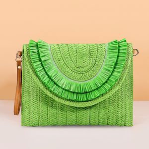 Abendtaschen Webtaschen Mode Damen Wristlet Clutches Sommer Stroh Frauen Schulter Umhängetaschen Geld Geldbörse gewebt handgewebte Handtaschen 230729