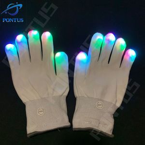 Other Event Party Supplies LED Glow Glove Halloween Finger Gloves Toys Light Flashing Magic Glovess Decoration Lighting Decor 230731