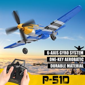 Aircraft Modle P51 Mustang 400MM RC Airplane 2 4G 4CH 6 Axis RTF Una chiave acrobatica con stabilizzazione Xpilot Warbird Plane 230731