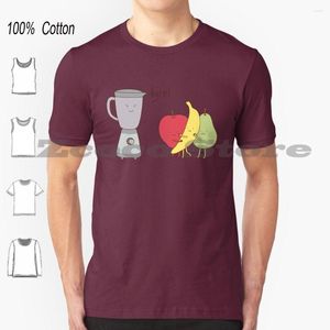 Camiseta Masculina Blender T-Shirt Algodão Masculino Feminino Padrão Personalizado Frutas Comida Banana Pêra Engraçado Fofo Humor