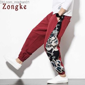 Męskie spodnie China Longhougong Pants Męskie Pole sportowe Jogger Jogger Japanse Street Clothing Pants Press Praca Praca męskie 2023 M-5xl Z230731