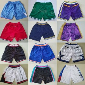 Mann Basketball Just Don Short Team Pocket Zipper Wear Sport Jogginghose Elastischer Bund Kordelzug Western Eastern Laufhose Shorts genäht Scoot Henderson