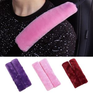 Peices Soft Plush Seat Belt Cover Shoulder Pad Strap Case Comfortable Driving Car Seatbelt Safety Belts & Accessories286T