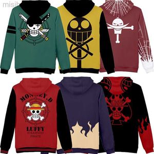 Erkek Hoodies Sweatshirts Anime Tek Parça Giyim Hoodie Sweatshirt Erkekler Tek Parça Luffy Coat Hooded Krop Erkek Erkekler Kış Uzun Kollu Üstler HKD230731