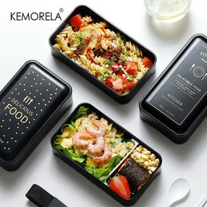 Lunchlådor Portable Rectangular Box Double Plastic Health Material Bento 1200 ml Mikrovågsavlor Tabellagring Matlagring Behållare 230731