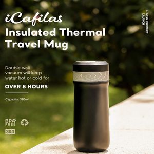 Tumblers Icafilas Thermal Mug Travel Mug 320 ml Portable Vacuum Pot With Leak Proof Save Lock Ice Water Coffee Tea Bottle 230731